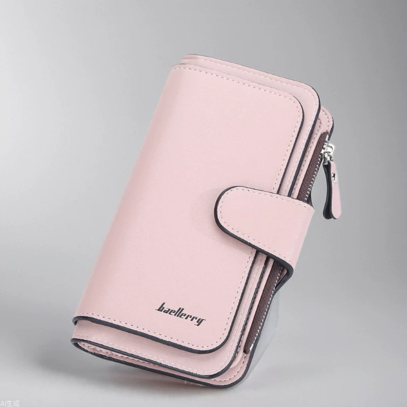 Long wallet, hand loop bag with zipper, small clutch bag, Korean style