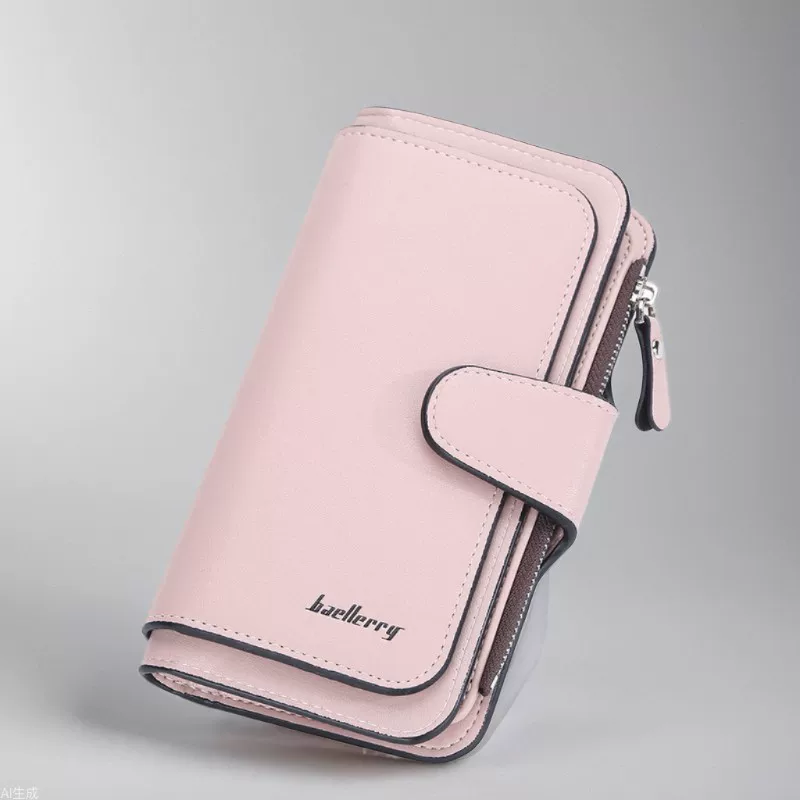 Long wallet, hand loop bag with zipper, small clutch bag, Korean style