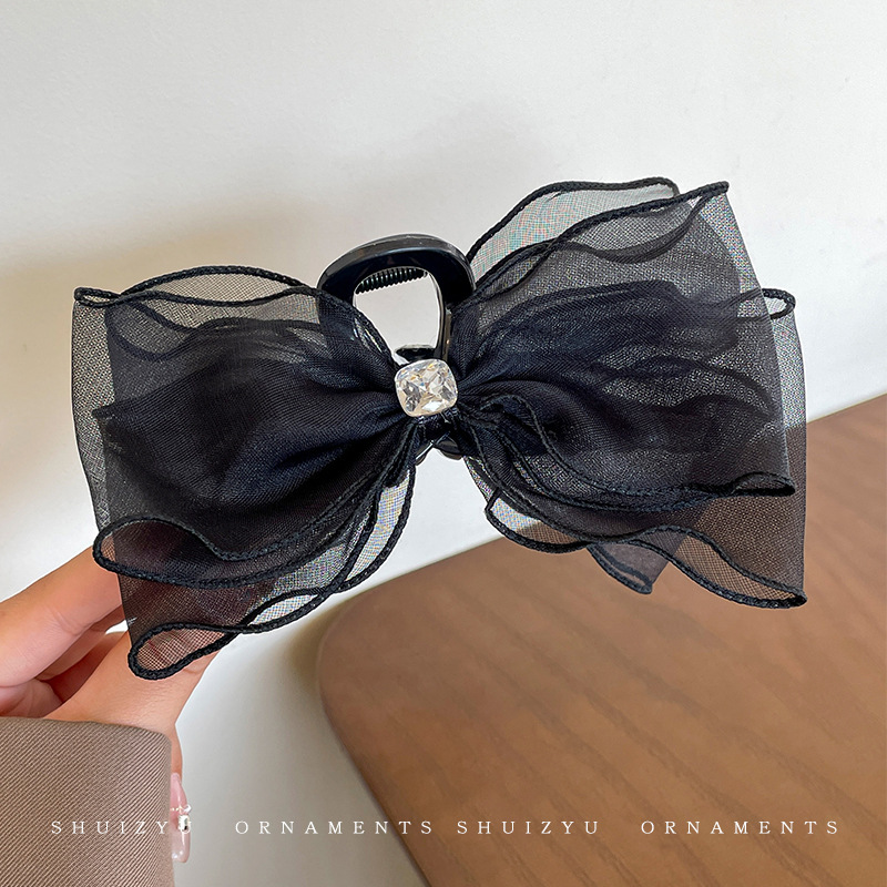 Otoño y invierno super fairy arco princesa cabeza agarrar clip de cabeza mujer detrás de la cabeza clip cuadrado muestra cara pequeña clip de pelo adornamiento de cabeza clip de pelo