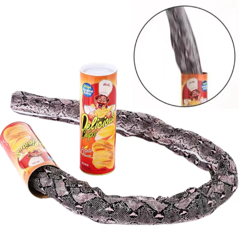 Cross-Border April Fool's Day Spoof Magical Potato Chip Snake Tricky Spring Snake Student Toy Party Prank Gift