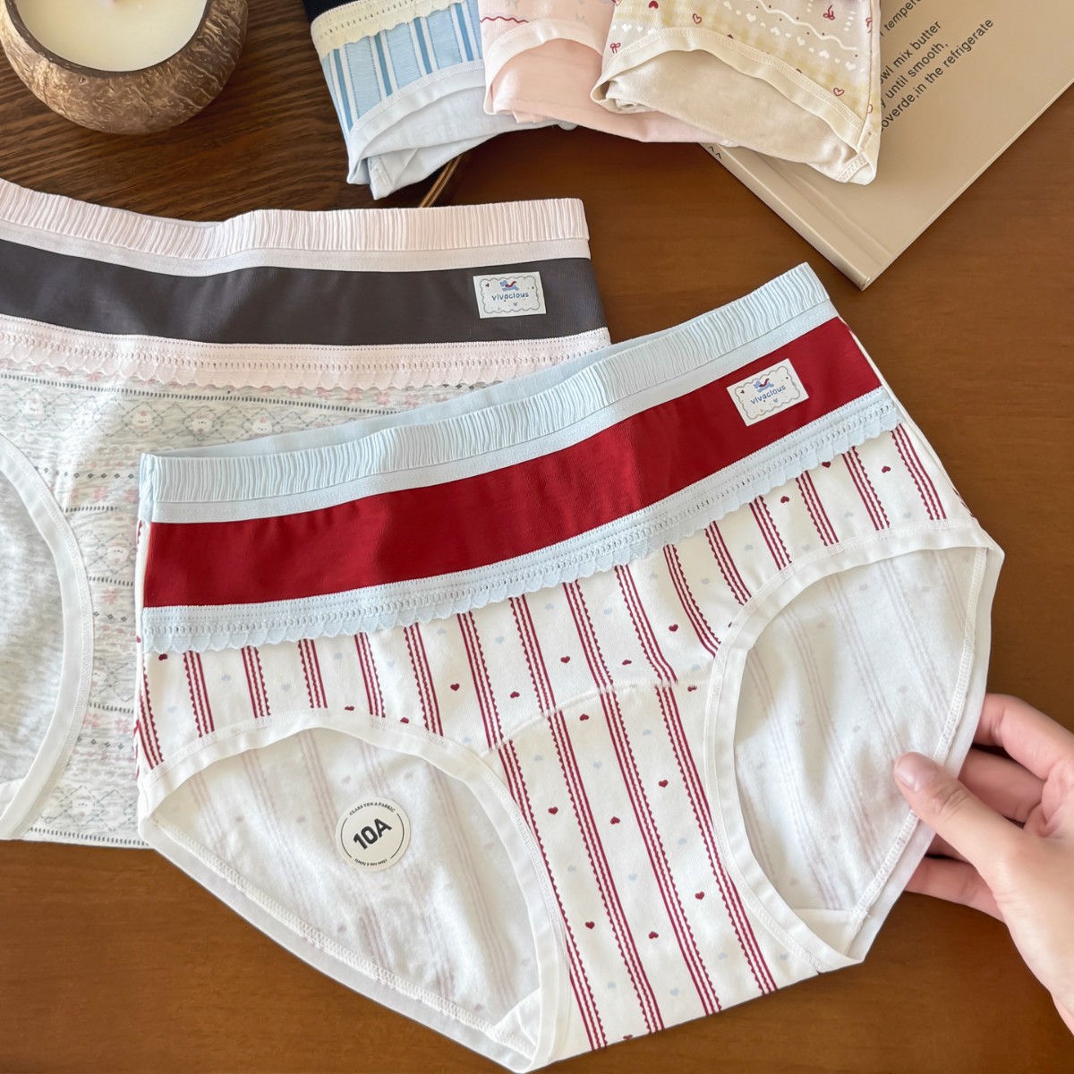 6193生命力甜蜜派对少女A类棉双腰头女内裤纯棉加长裆全裤10A抑菌