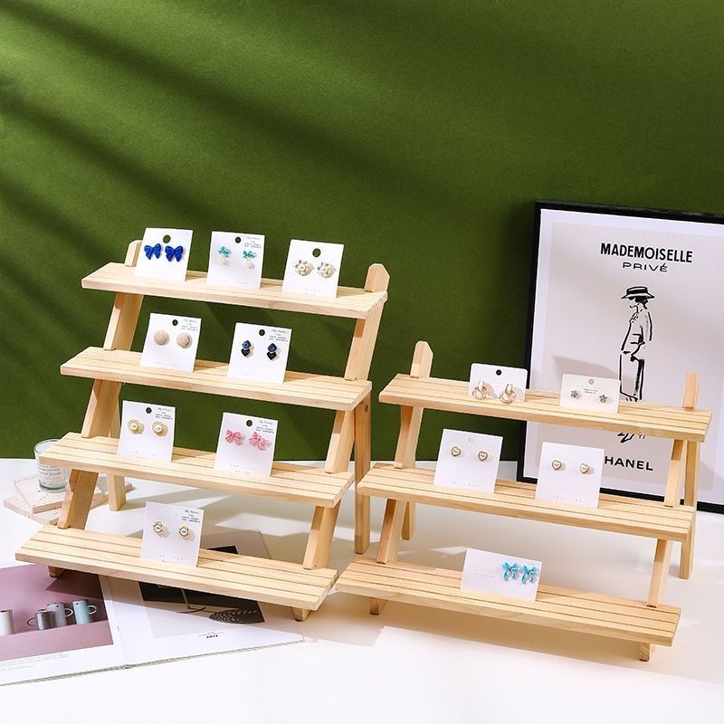 In-Stock DIY Solid Wood Detachable Ladder Display Rack Storage Rack for Jewelry, Card Paper, Nail Art, Stall, and Dolls In-Stock DIY Solid Wood Detachable Ladder Display Rack Storage Rack for Jewelry, Card Paper, Nail Art, Stall, and Dolls