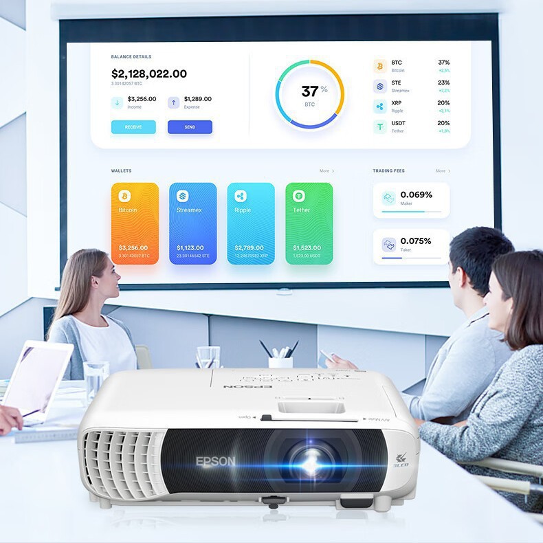 Epson Cb-Fh08 Projector 3Lcd Projector Office Conference Special Projection Training 3600 Lumens