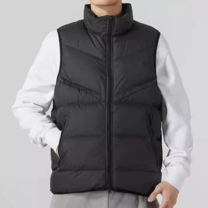 男装新款羽绒马甲男秋冬季立领白鸭绒坎肩马夹男式背心羽绒服外套