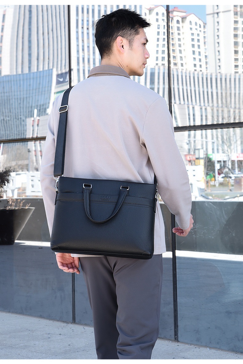2025 Business Bag Men's laptop bag pu large Capacity Trendy single-shoulder hand-carry men's bag briefcase undefined