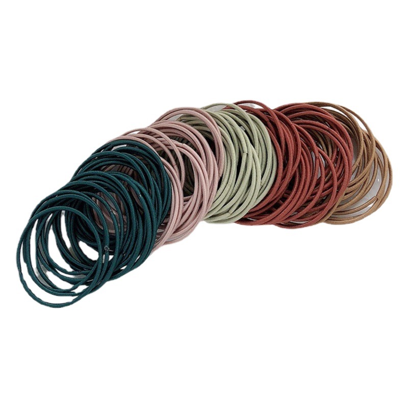 Banda de goma banda de pelo cuerda de pelo banda de goma básica alta elástica durable simple diadema en caja headwear para las mujeres no duele el cabello