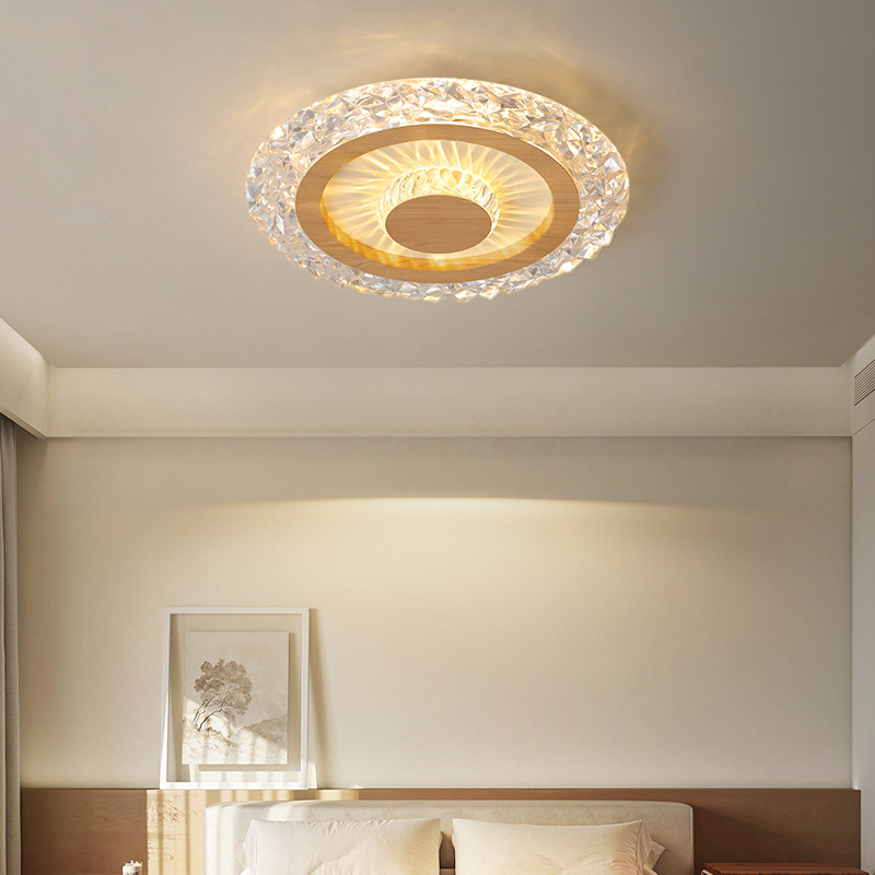 [Selección estricta] lámpara medieval minimalista lámpara de techo 2025 nuevo estilo americano retro color nuez super brillante lámpara de habitación de protección de ojos