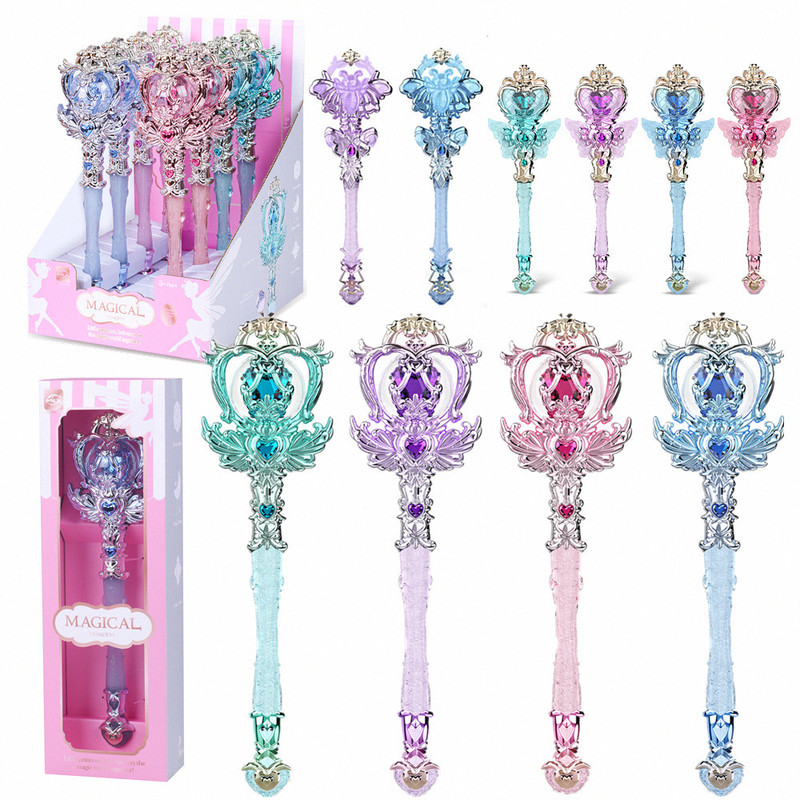 New cross-border product: Girls' light-up crystal butterfly music electric magic wand, fairy wand, queen's scepter, direct from the manufacturer New cross-border product: Girls' light-up crystal butterfly music electric magic wand, fairy wand, queen's scepter, direct from the manufacturer