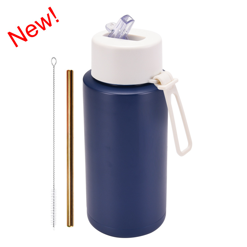 2025 nuevo hervidero deportivo de acero inoxidable de gran capacidad, de boca grande portátil estadounidense de 1L, preservación del calor y enfriamiento al vacío