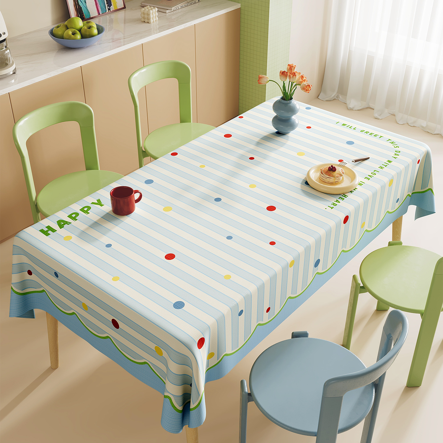 Mantel de PVC impermeable y desechable estilo dopamina