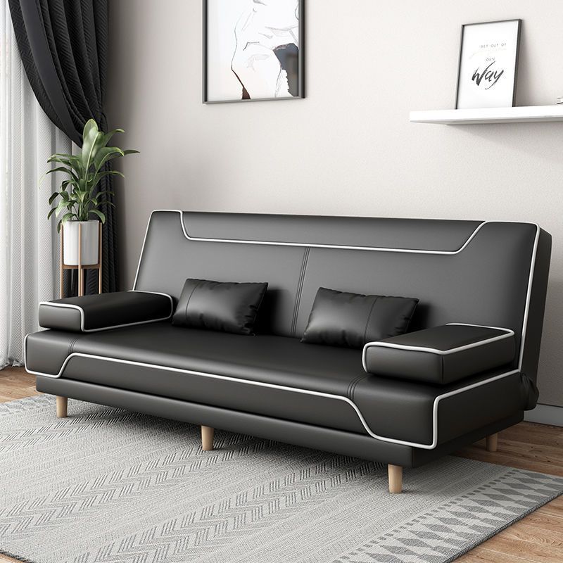 Ym Office Store Simple Foldableing Modern Double Single Dual-Use Small Apartment Solid Wood Leather Sofa Nap Bed Rental Room