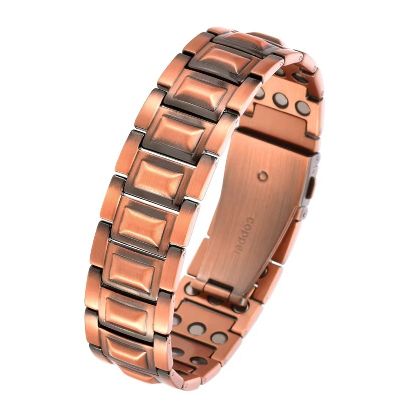 Cross-Border European and American Hot-Selling Retro Magnetic Bracelet, Wide Version, Adjustable Negative Ion Strap Bracelet, Stainless Steel Hand Jewelry for Men