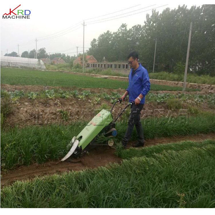 手推式韭菜收割机 农用大棚辣椒韭菜割倒机 保根留茬韭菜收获机