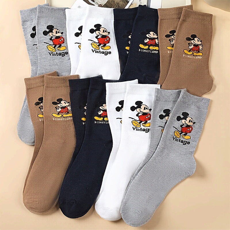 2026 Y1806 Aliexpress New Cross-Border Dropshipping Women's Cute Cartoon Mickey Mouse Pattern Ankle Socks