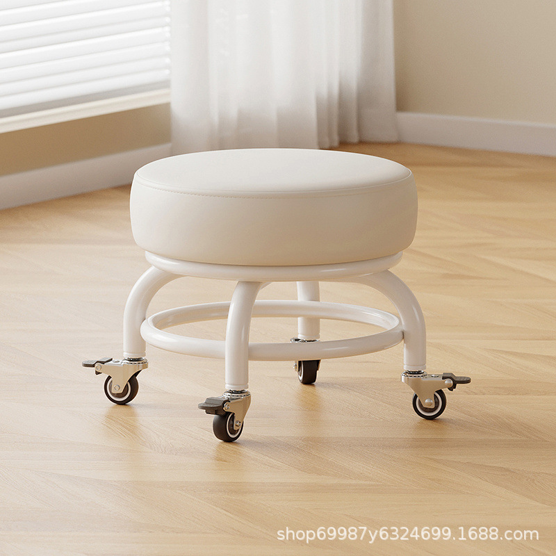 Rueda universal taburete pequeño polea doméstica taburete redondo para cambiar zapatos limpiador taburete bajo con artefactos mágicos para niños pequeños taburetes silenciosos