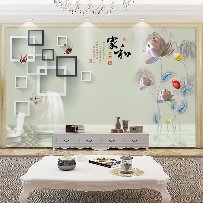 3d北欧电视背景墙布5d网红客厅卧室装饰墙画8d立体现代影视墙壁纸|undefined