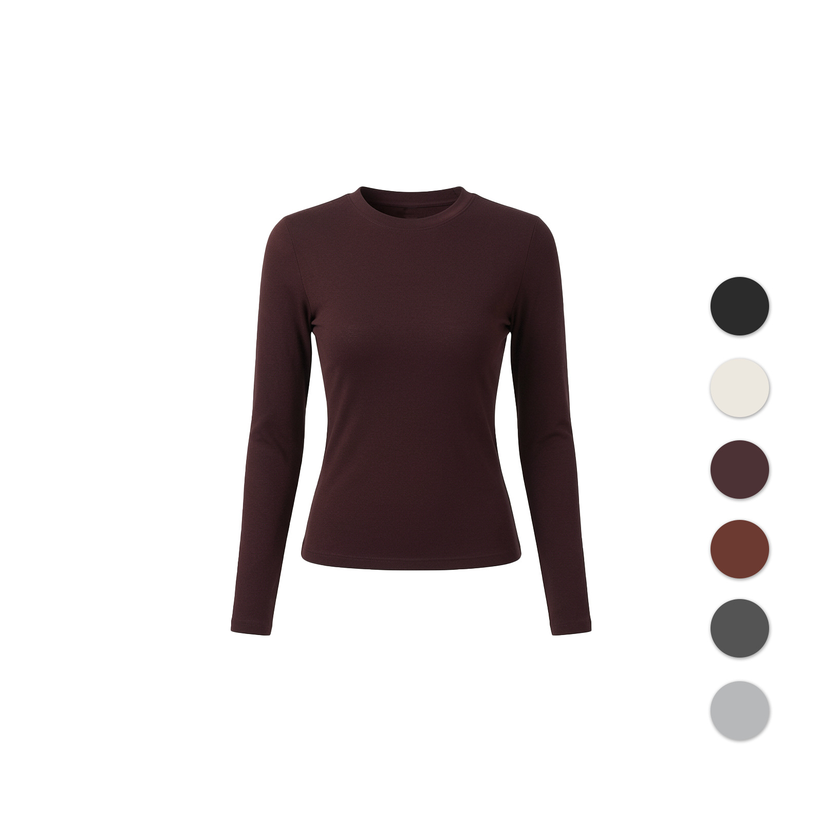 0223 Round Neck Knitted Base Shirt for Women, Autumn and Winter Versatile Slim Fit Inner Top, Wool-Like Cotton Feel, Gentle Style Basic Model