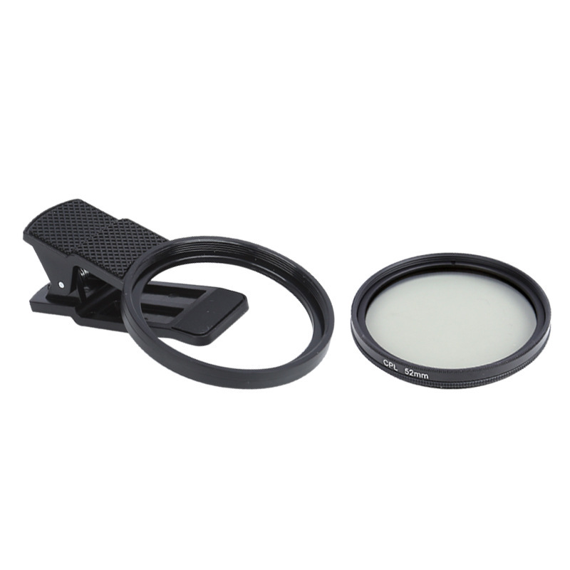 携帯電話写真撮影用特殊偏光子 52MM レンズフィルター クリップ付き回転式 CPL 偏光子で反射を除去|undefined