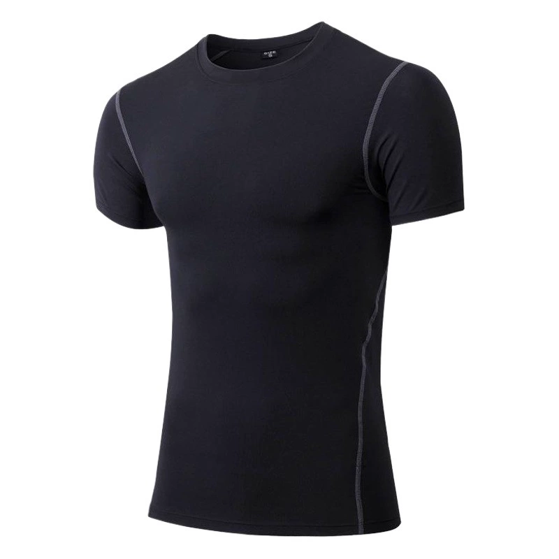 Мужская тренировочная спортивная одежда для бега с короткими рукавами спортивная одежда Amazon эластичная быстрая сухая футболка 1003