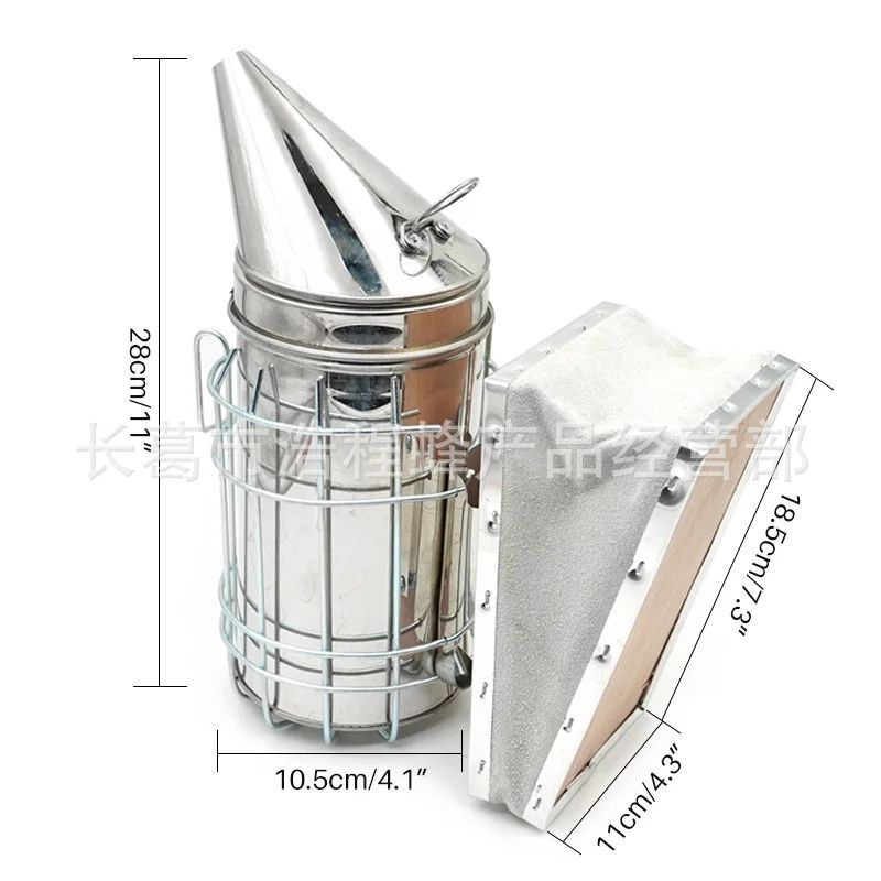 Apicultor herramientas de acero inoxidable manual señaló humo pulverizador humo abeja herramienta fabricante de humo abeja fumadores en stock