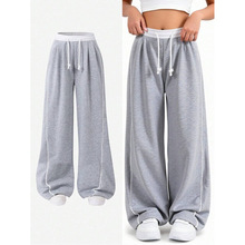 L 53004 Patchwork wide leg pants ƴ���������п�羳����