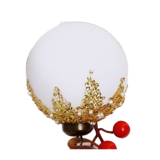 8cm9個植毛スパンコールパールクリスマスボール装飾用品ペンダントペンダントレッドベルベットボールクリスマスツリー|undefined