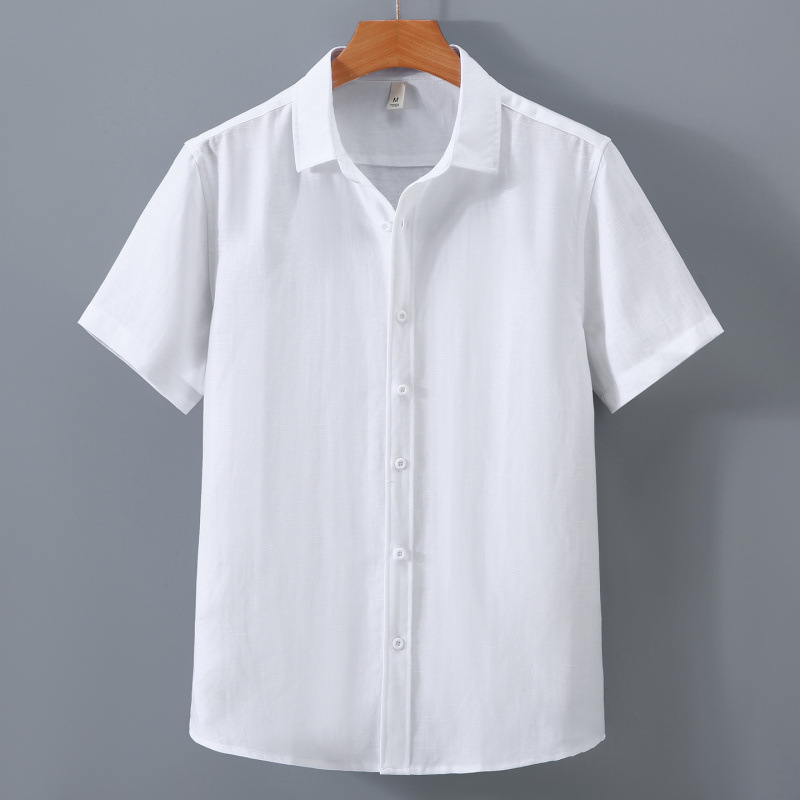 1525 High-End Tencel Linen Men's Shirt Spring and Summer Casual Lapel Shirt Large Size Loose and Versatile Clothing