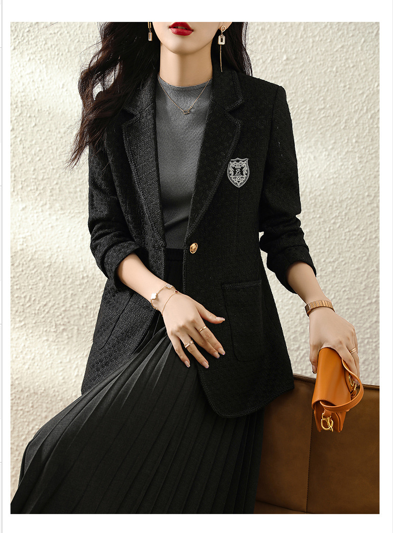 Dames blazer jas voor herfst en winter zakelijke workwear_voghion.com