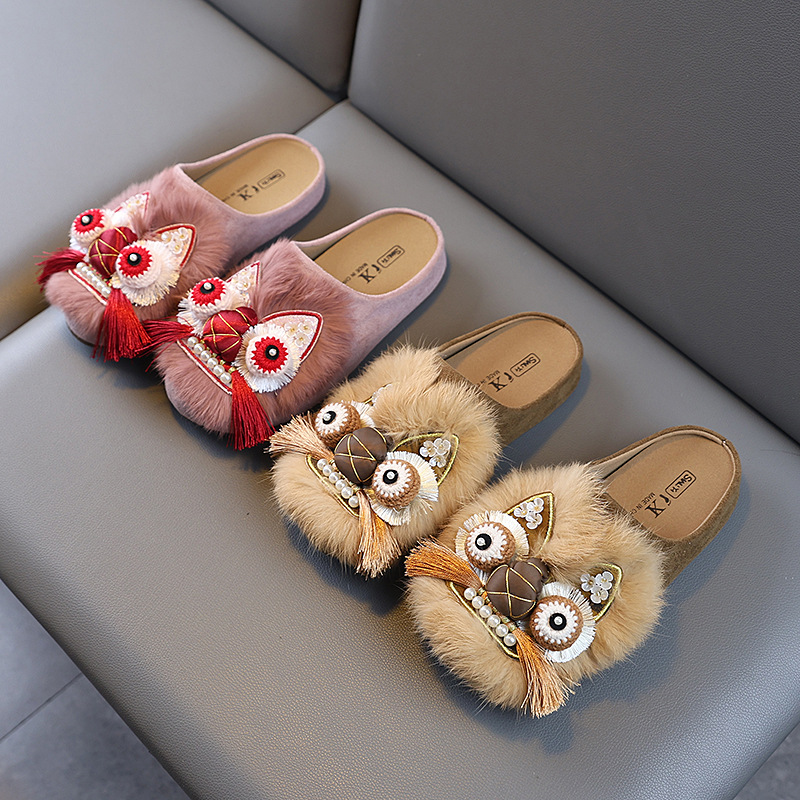 New Adult Summer Birkenstock-Style Slippers, Traditional Handmade Tiger Head Slippers, Handmade Cloth Shoes, Tiger Head Shoes, New Chinese Style