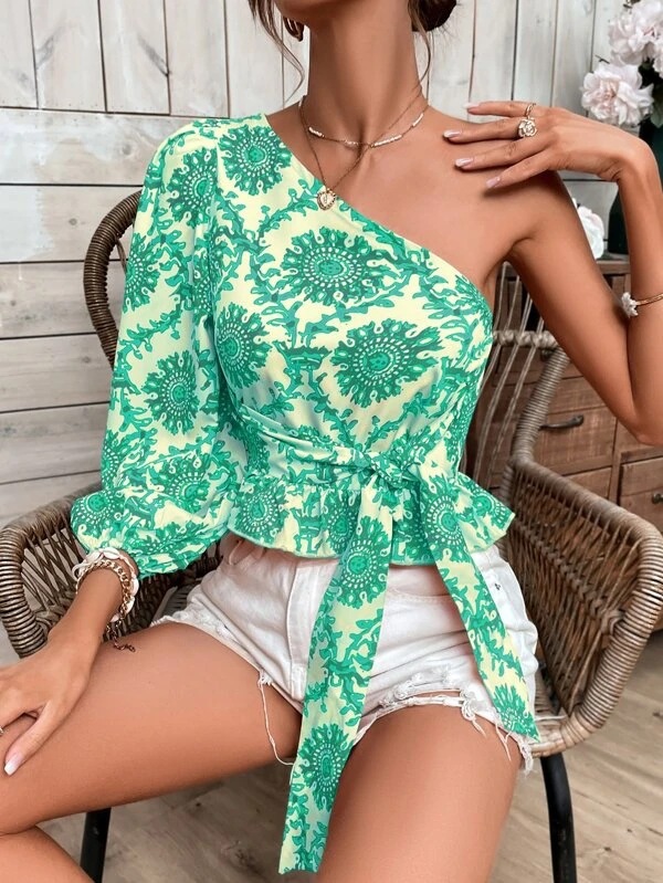 Printing Design Sexy Style Wholesale Women's Sexy Printing Long Sleeve Printing Blouses