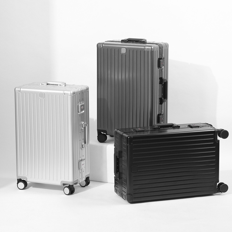 New Suitcase All-Aluminum Magnesium Alloy Password Suitcase Business Universal Wheel Trolley Case Men's and Women's Boarding Case Wholesale