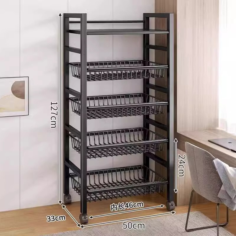 キッチン収納ラック床置き多層野菜家庭用モバイル収納ラック電子レンジ収納ラックキッチンキャビネット収納ラック|undefined