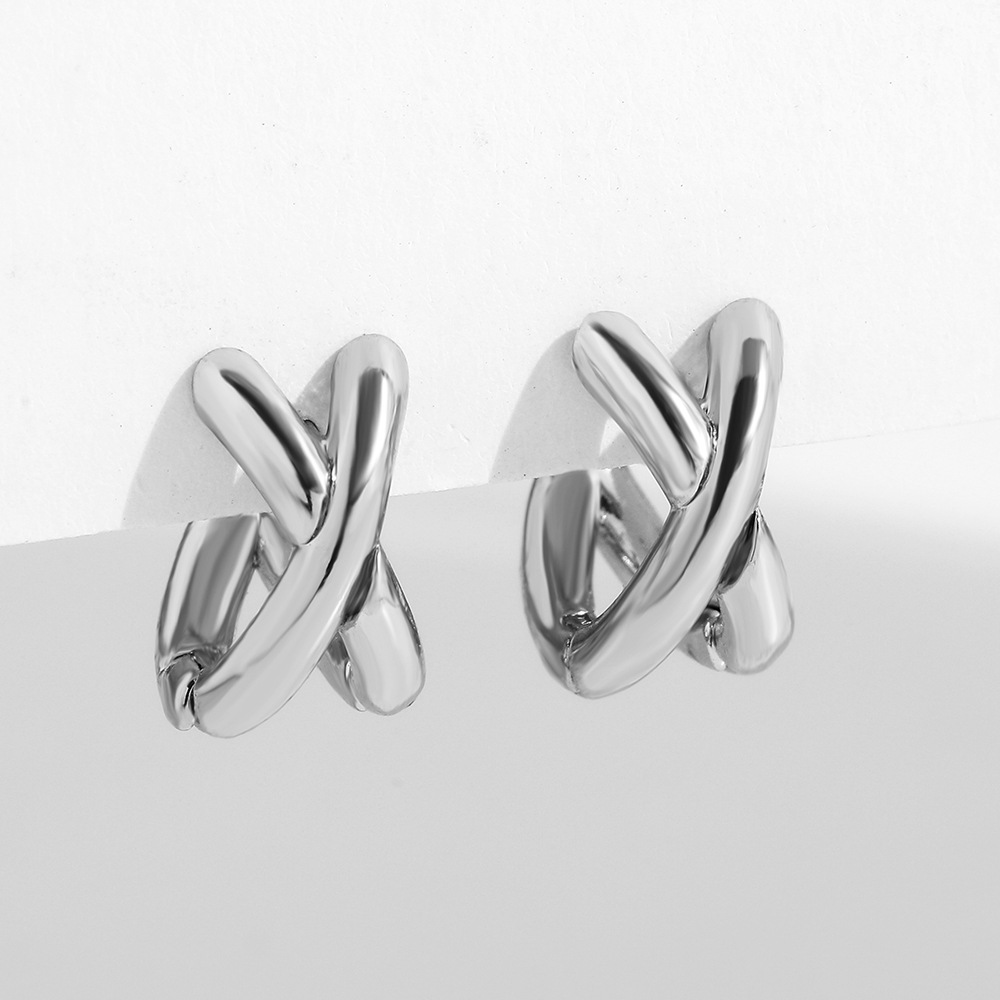 10g Weight 1 Pair Simple Style Classic Style Color Block Plating Copper Gold Plated Ear Studs