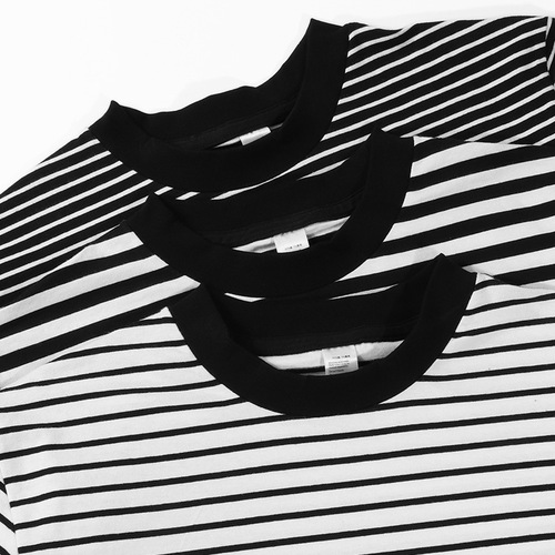 Heavyweight spring and autumn striped long-sleeved T-shirt, soft, simple and versatile, sea soul shirt, inner layering shirt, men and women couples