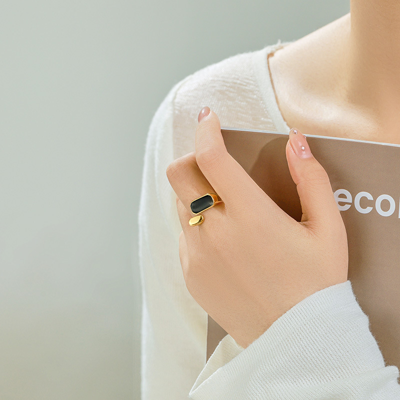 Xuping nueva abertura de acero inoxidable anillo ajustable nicho de diseño europeo y americano transfronterizo joyas personales simples al por mayor