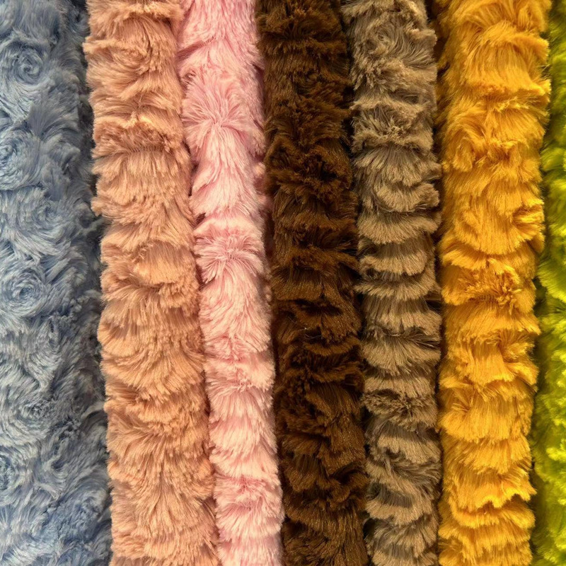 La tela de la torcedura de PVVelvet otoño e invierno abrigo de peluche de juguete bolsa de tela de PVVelvet cepillo tela en stock al por mayor