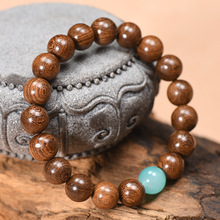 非洲金丝檀木质佛珠手串琉璃10mm檀木DIY男女士盘玩复古国潮风