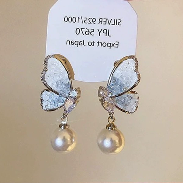 Серебристый, синий (кристальная бабочка)
