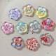 Spring and summer new clear flower printing button diy hairpin mobile phone case decorative clothing hole shoes with wholesale 1