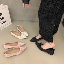 平底鞋法式鞋子2025早春新款晚晚鞋温柔蝴蝶结单鞋浅口鞋低跟女鞋