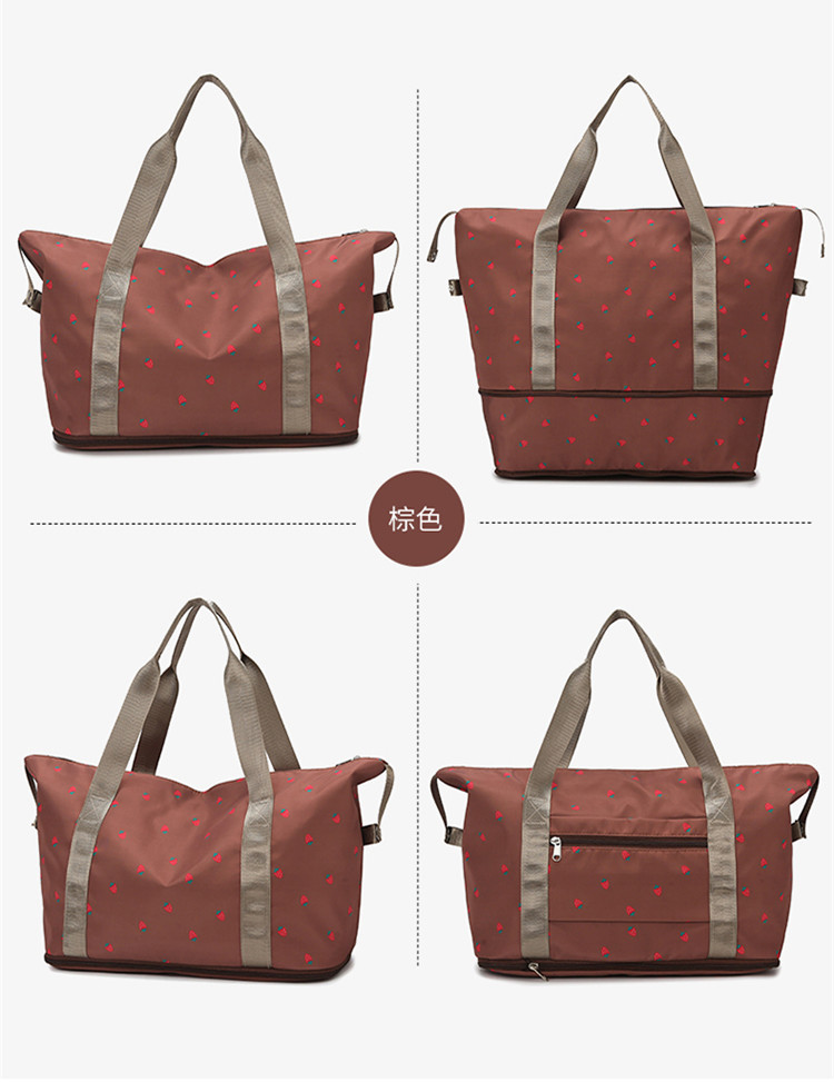 Nueva fresa pequeña, fresca, gran capacidad, expansión telescópica, bolsa de viaje, deporte de natación, bolsa de fitness, bolsa de almacenamiento para estudiantes