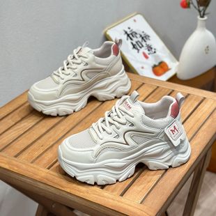 Dad Shoes for Women 2025 Spring New Breathable Mesh Lightweight Thick-Soled Versatile Foot-Showing Small Casual Sports Shoes