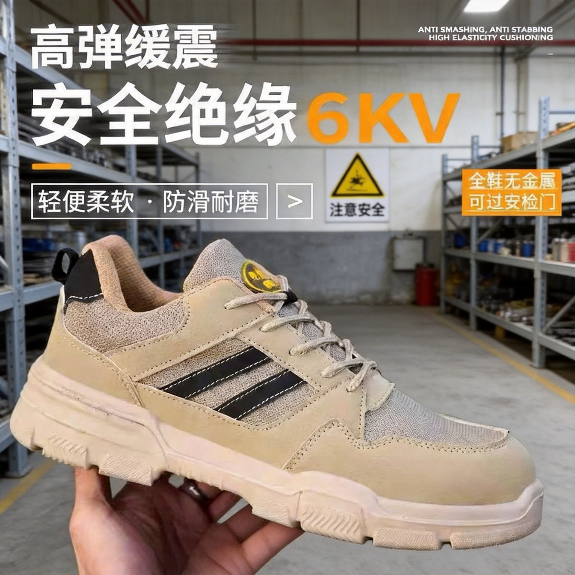 Men's Labor Protection Shoes, Anti-Smash, Anti-Puncture, Widened Steel Toe Cap, Wear-Resistant, Solid Sole, Lightweight, Soft Sole, Breathable, Comfortable Safety Shoes