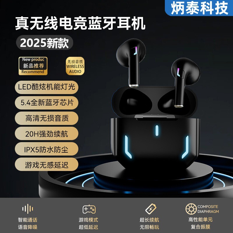 Douyinの人気F1ワイヤレスBluetoothヘッドセット、バイノーラルステレオ、スマートロスレスノイズリダクション、低遅延、長いバッテリー寿命|undefined