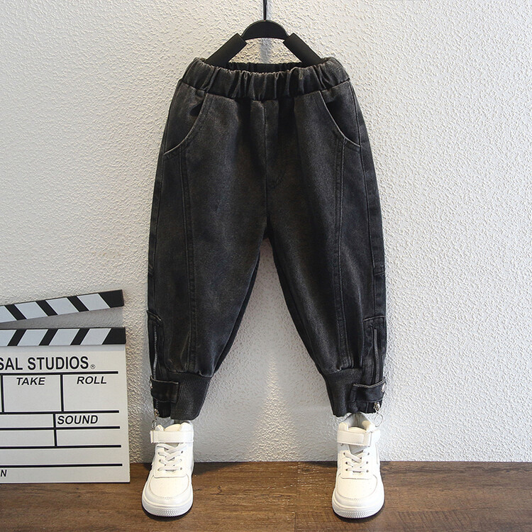 Frühlings-Cowboy-Set für Jungen 2024 Herbst Neuer Stil Hübsche einfarbige Kleidung Kleine und mittlere Kindermode_voghion.com