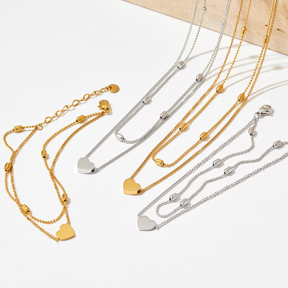 12g Weight 0.03µm-0.05µm Gold Plating Thickness PVD Coated Gold Plating Process Real Gold Plated Plating Material Stone-Free Inlay Material Bracelets, Anklet, Necklace Classification Necklace + Jewelry Quantity Holiday Occasion 304 Stainless Steel, Titanium Steel Material Heart Shape Pattern Women'S Gender Beach Style Waterproof Non Tarnish, Plating Craft PVD Coated Real Gold Plated 16K Gold White Gold Plated Gold Plating Heart Shape 304 Stainless Steel Titanium Steel Beach Waterproof Non Tarnish Bracelets Anklet Necklace