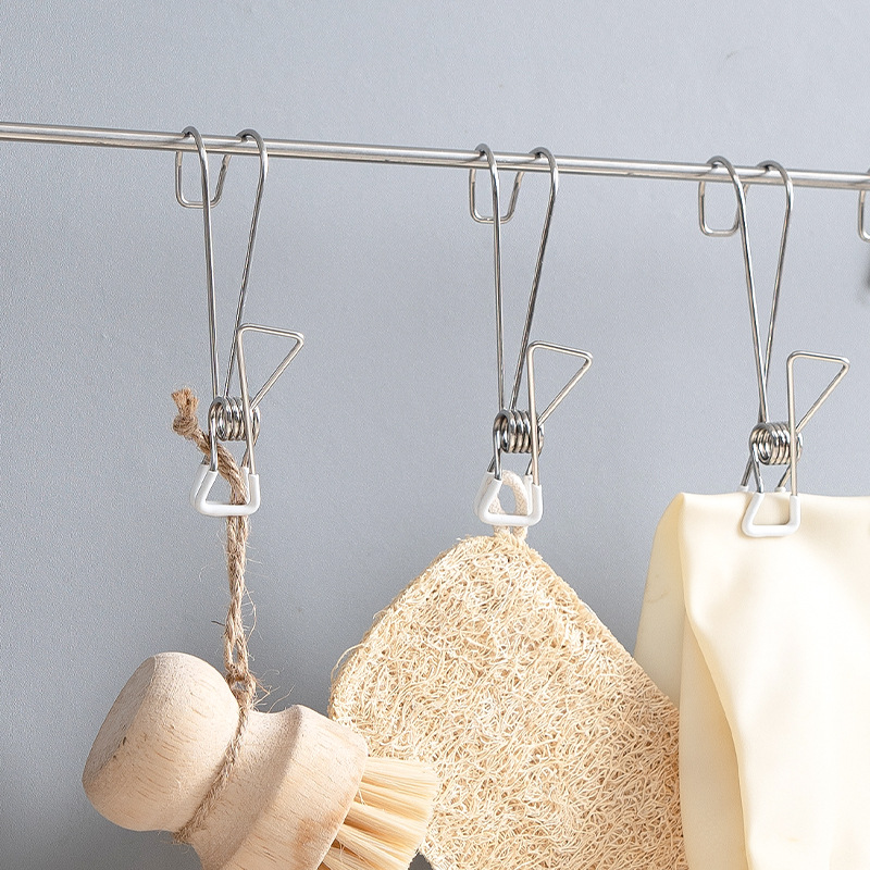 Japanese-Style Stainless Steel Clips for Drying Socks, Clothes Hanger Hooks, Traceless Small Clips for Fixing Clothes, Multifunctional and Strong