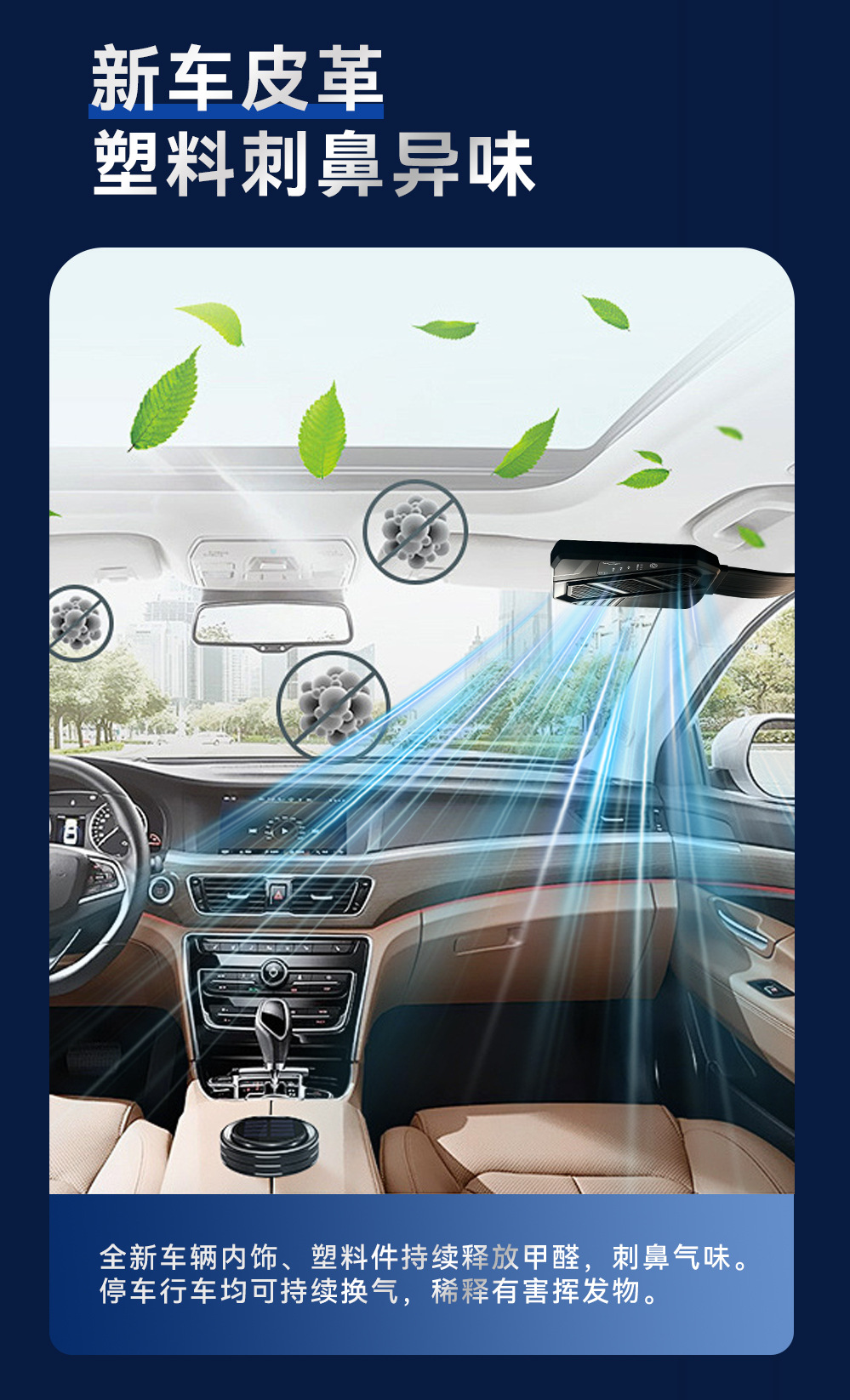 Car Interior Cooling Fan, Rechargeable Ventilation Fan, Automotive Supplies, Exhaust Fan, Car Ventilation, In-Car Cooling Exhaust Fan
