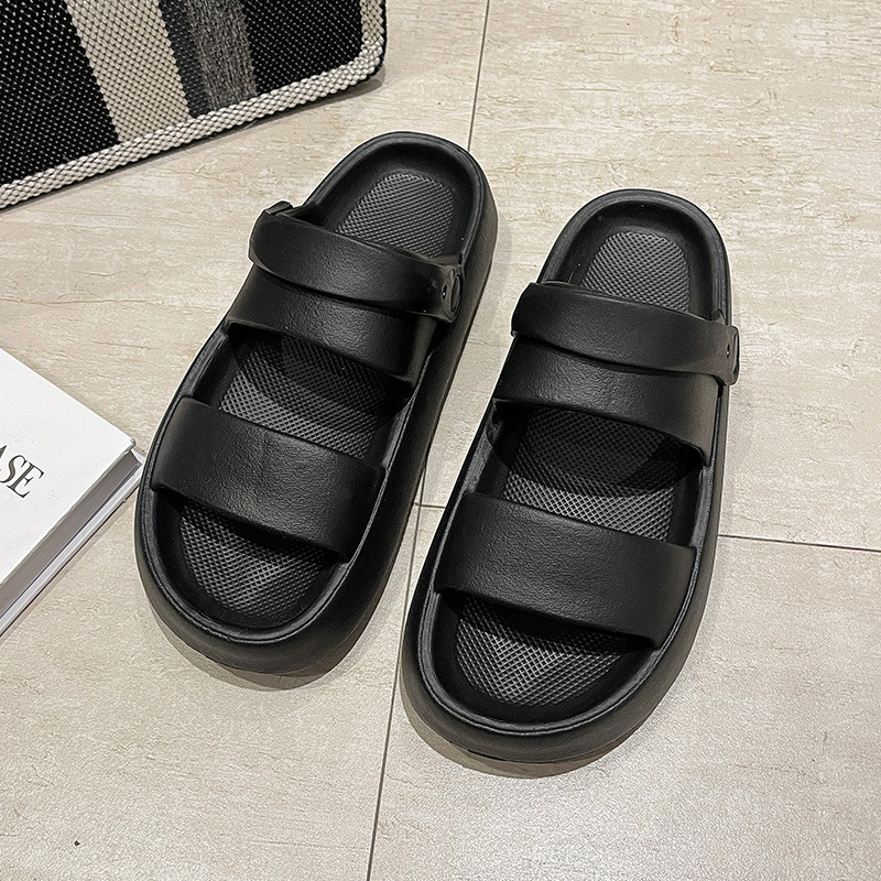 Sandalias y pantuflas EVA de doble tira, plataforma antideslizante, desodorantes, uso interior y exterior