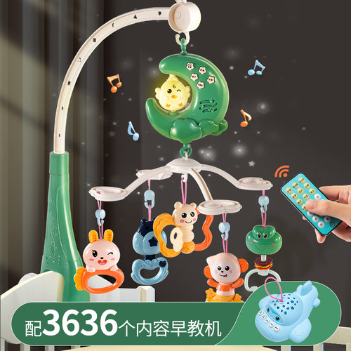 Newborn bed bell baby 0-3 bedside bell music rotating rattle 6 months toy educational soothing baby